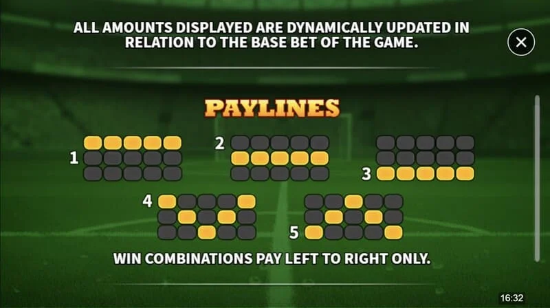 Soccer Joker - nyerővonalak diagramja